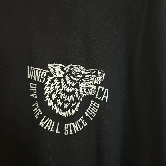 Vans Black Long Sleeve Tee Classic Casual - Picture 2 of 4